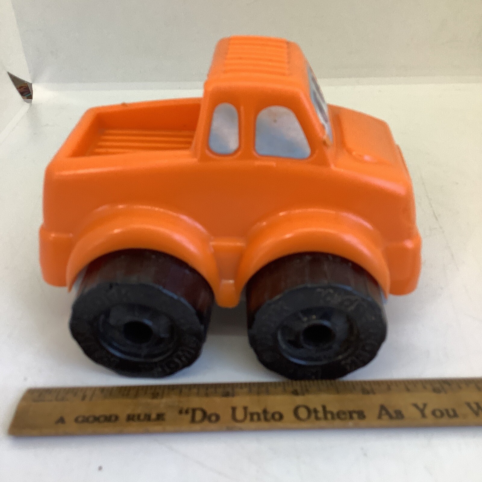 Vintage Kids Work Orange Construction Truck 6” Long