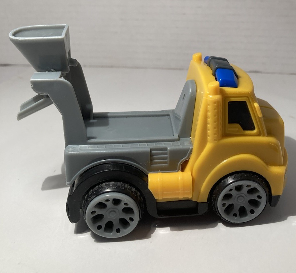 5″ hard Plastic toy cement work truck No Mixer Part . Yellow
