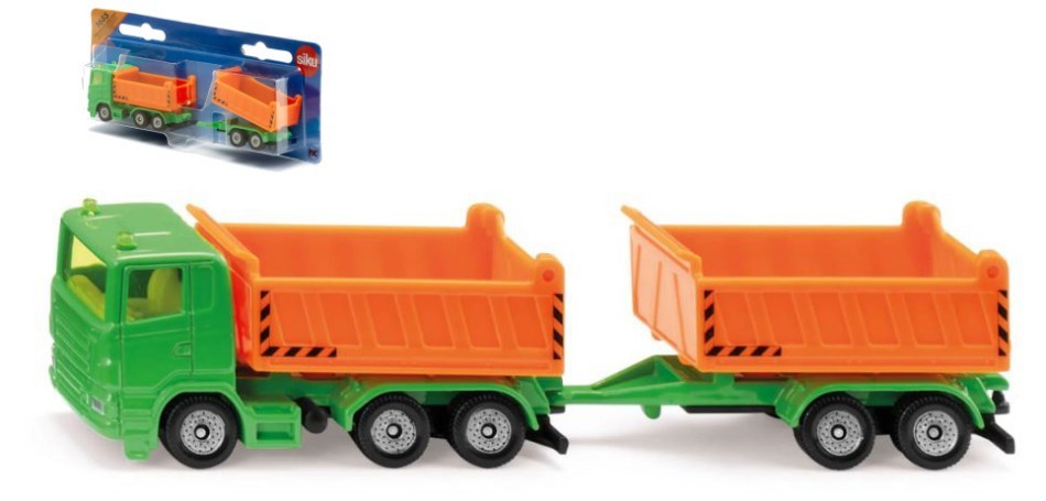 Siku Truck Model With Lift Tip Trailer Box Diecast