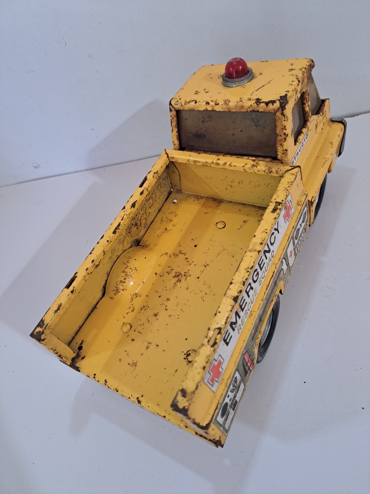 Vintage Pressed Metal Structo Emergency Rescue Squad Truck (Restoration Piece)