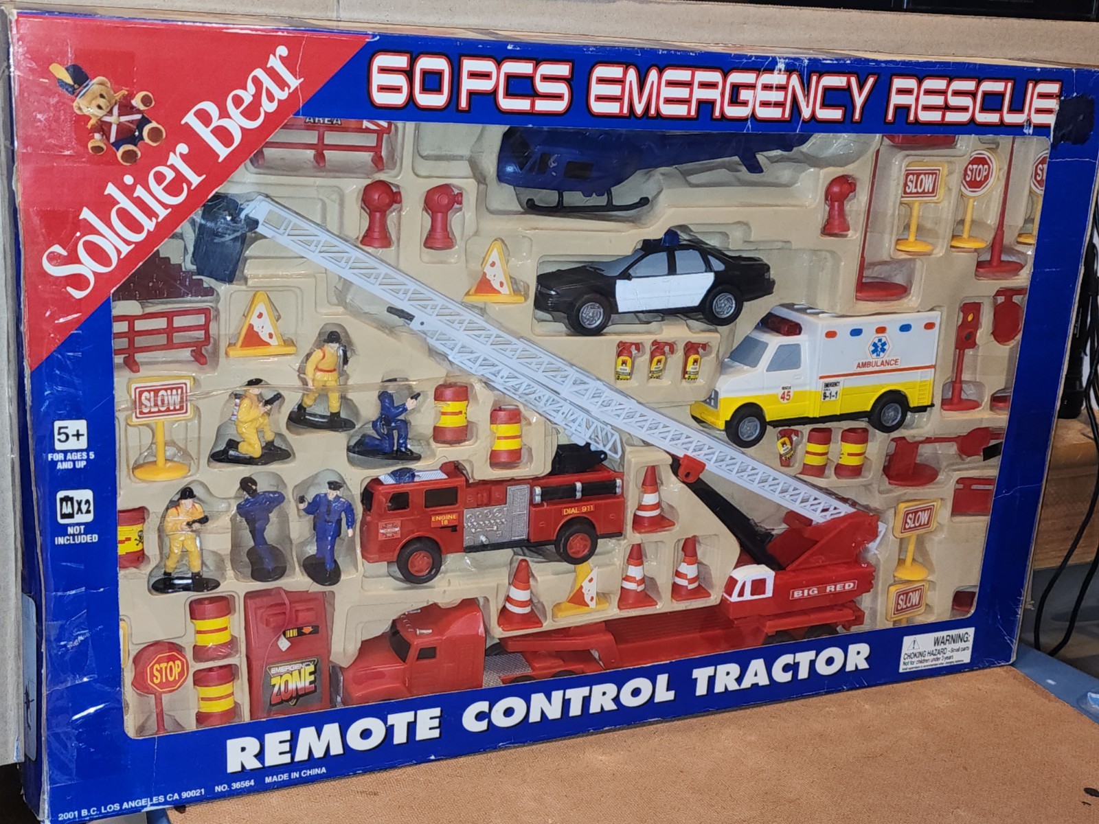 Soldier Bear 60pcs Emergency Rescue Ambulance, Fire truck Remote Control Tractor