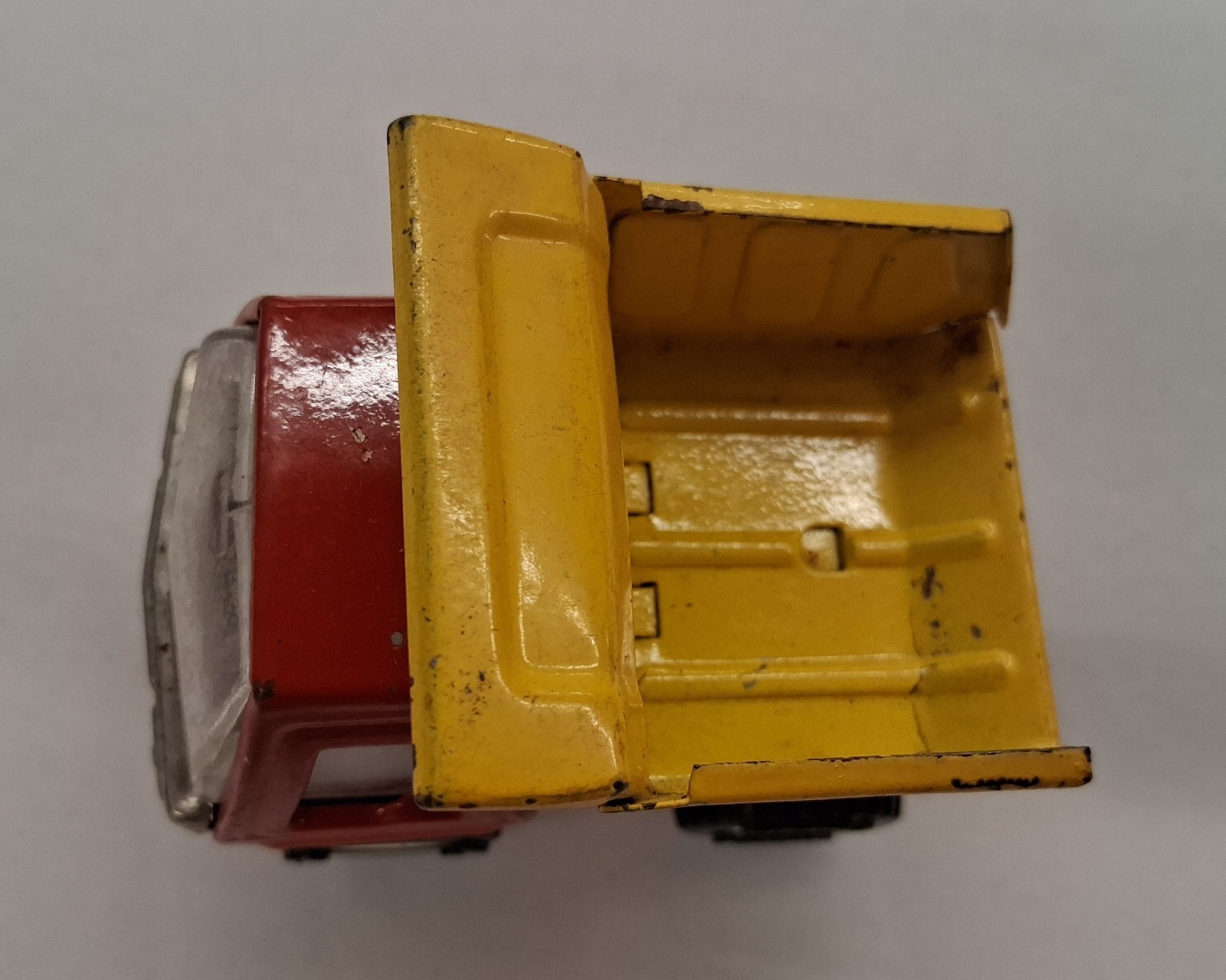 Diecast Dump Truck Toy Red Cab Yellow Bed Construction Vehicle