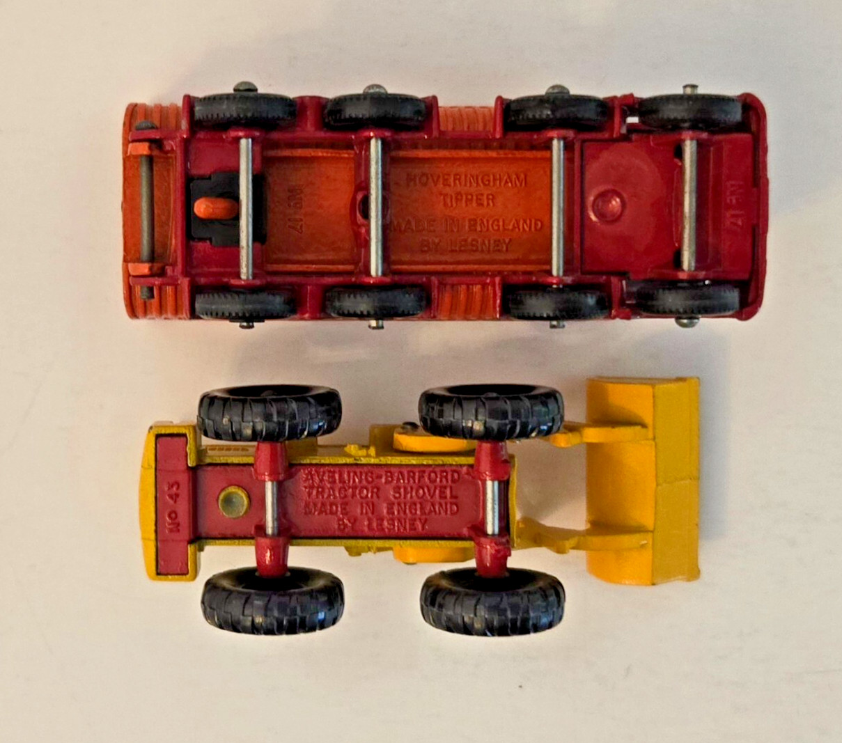 Matchbox Lesney Vintage #43B Aveling Tractor, #17 Hoveringham Tipper Lot of 2