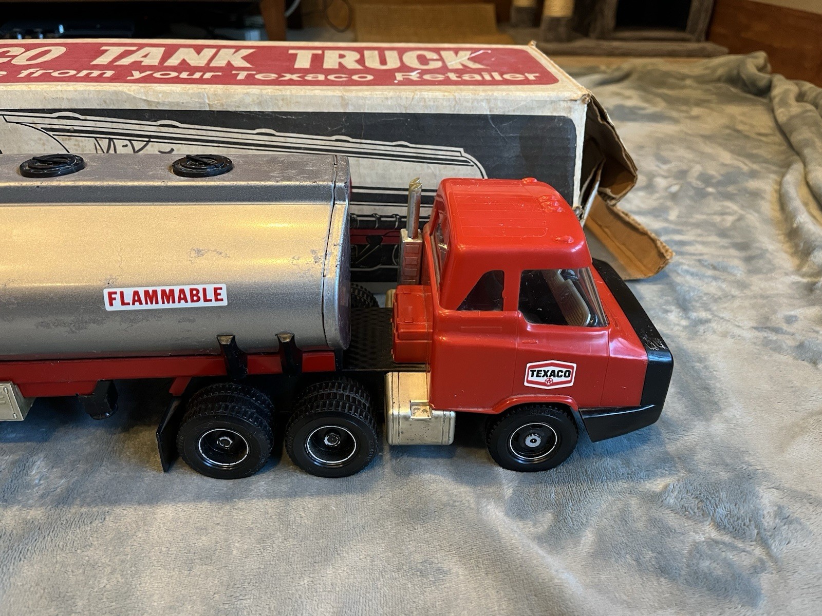 Vintage ‘70s Plastic Steel Texaco Gas Oil Tanker Toy Truck By Republic Tools USA