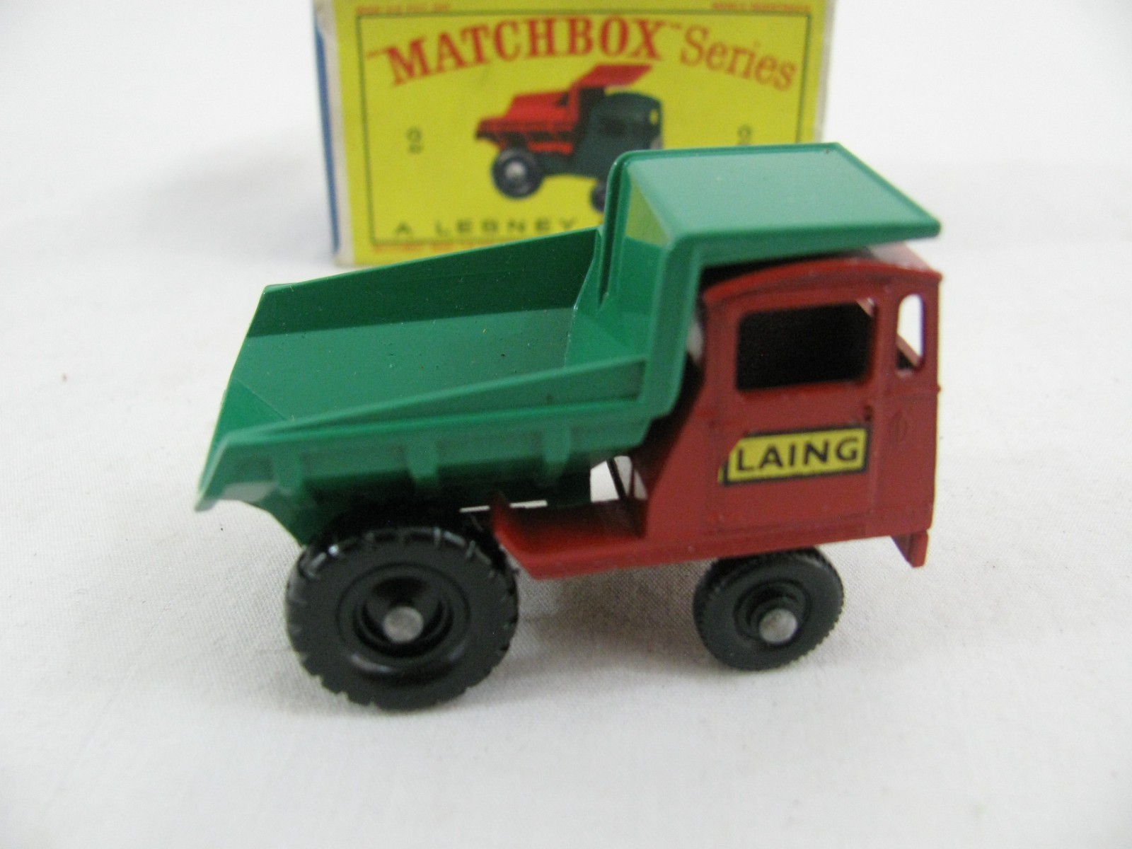 Vintage Lesney Matchbox Red & Green Laing Muir-Hill Dumper Truck w/ Box #2 New!