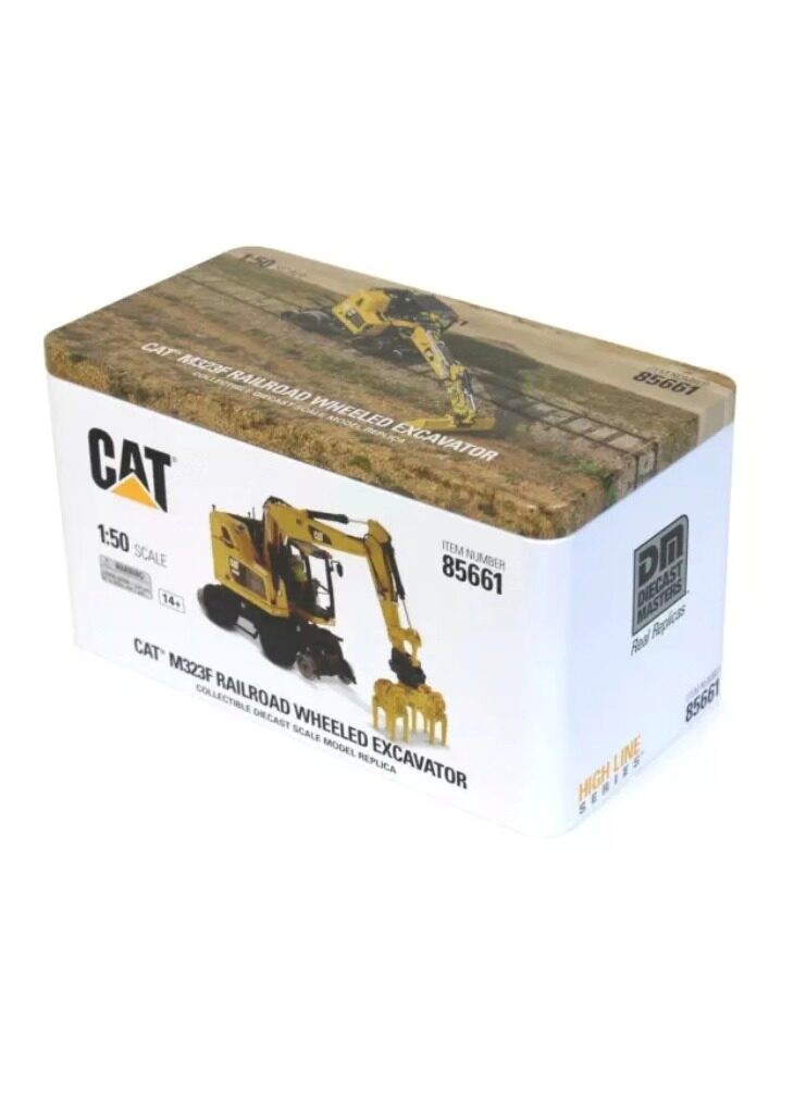 DM 1:50 CAT M323F Caterpillar Multi Railway Wheel Excavator Alloy Model 85661
