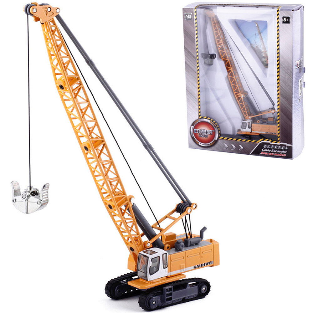 1:87 Scale Excavator Crane Diecast Toy Metal Construction Vehicle Model Figure