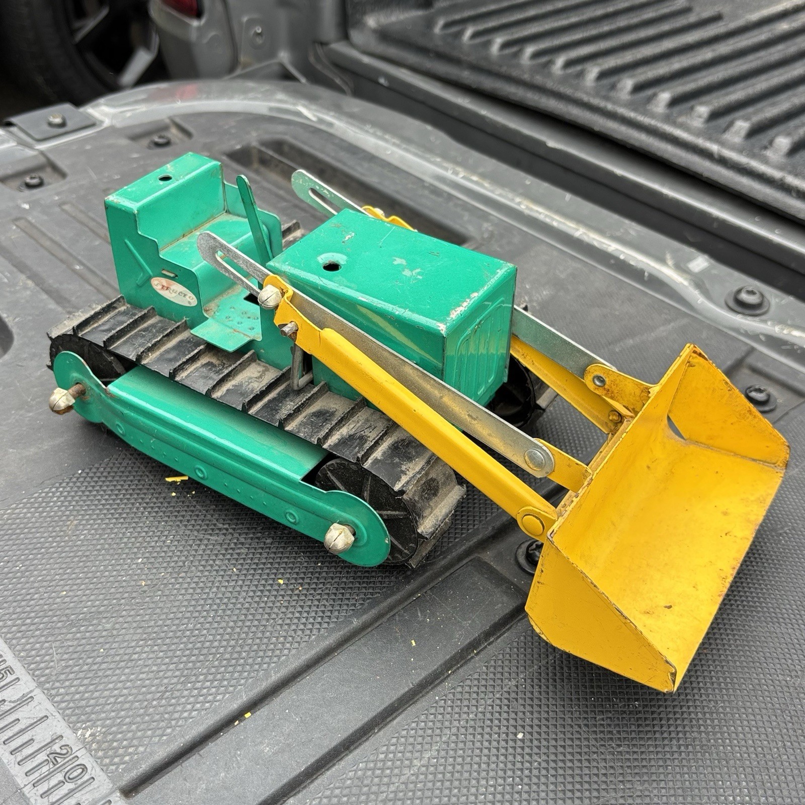 2 x Vintage Pressed Steel Structo Track Loader Bulldozers Toys