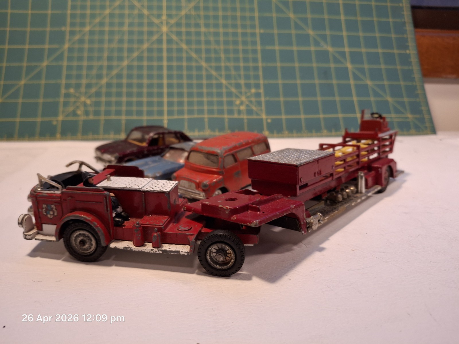 Corgi Lot of 4 Vehicles Buick Renault Bedford La France Aerial Truck