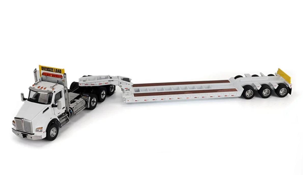 1:50 DM71139 Kenworth T880 TK120 Lowboy Trailer Construction Truck Diecast Model