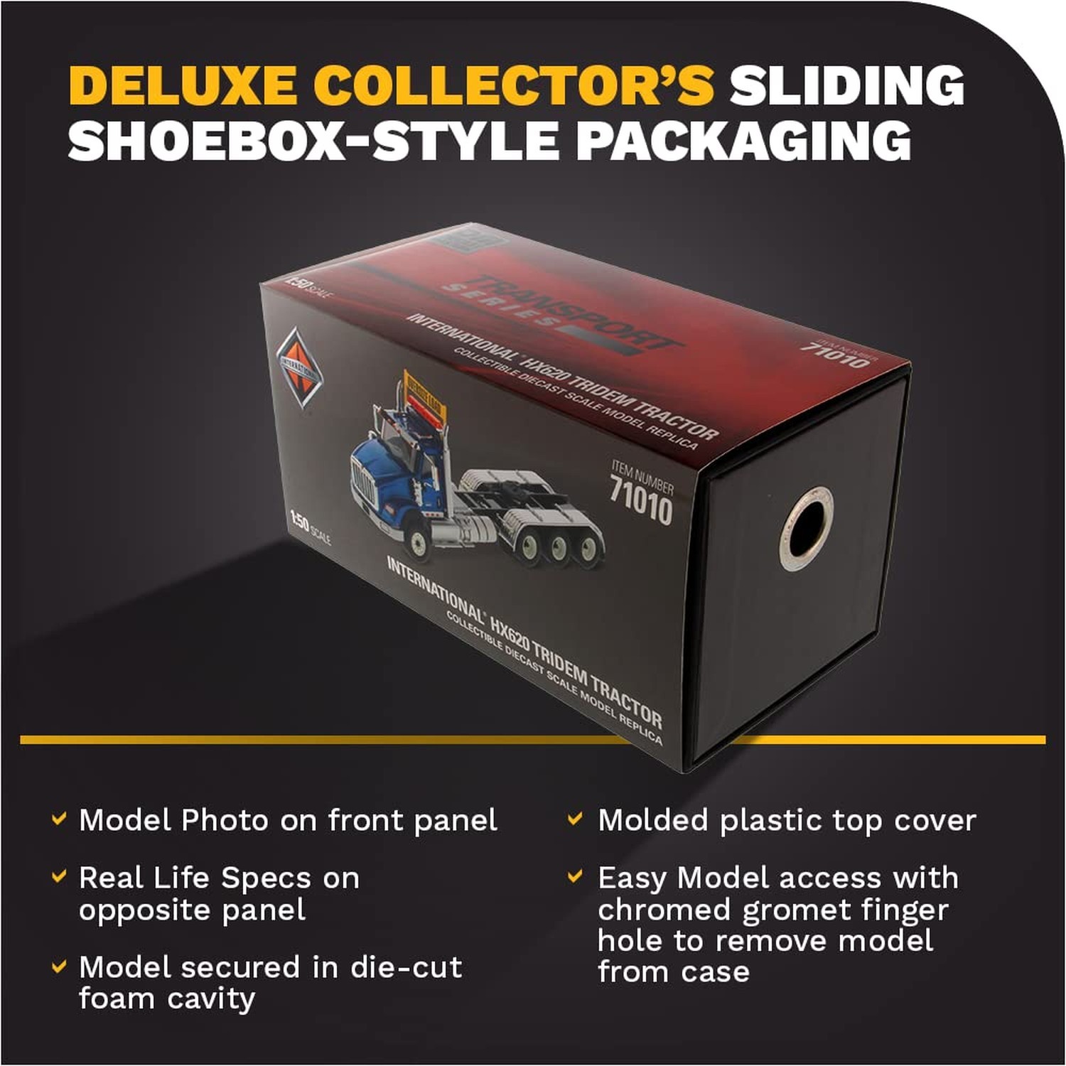 1:50 International HX620 SBFA Day Cab Tridem – Metallic Blue – Diecast Master…