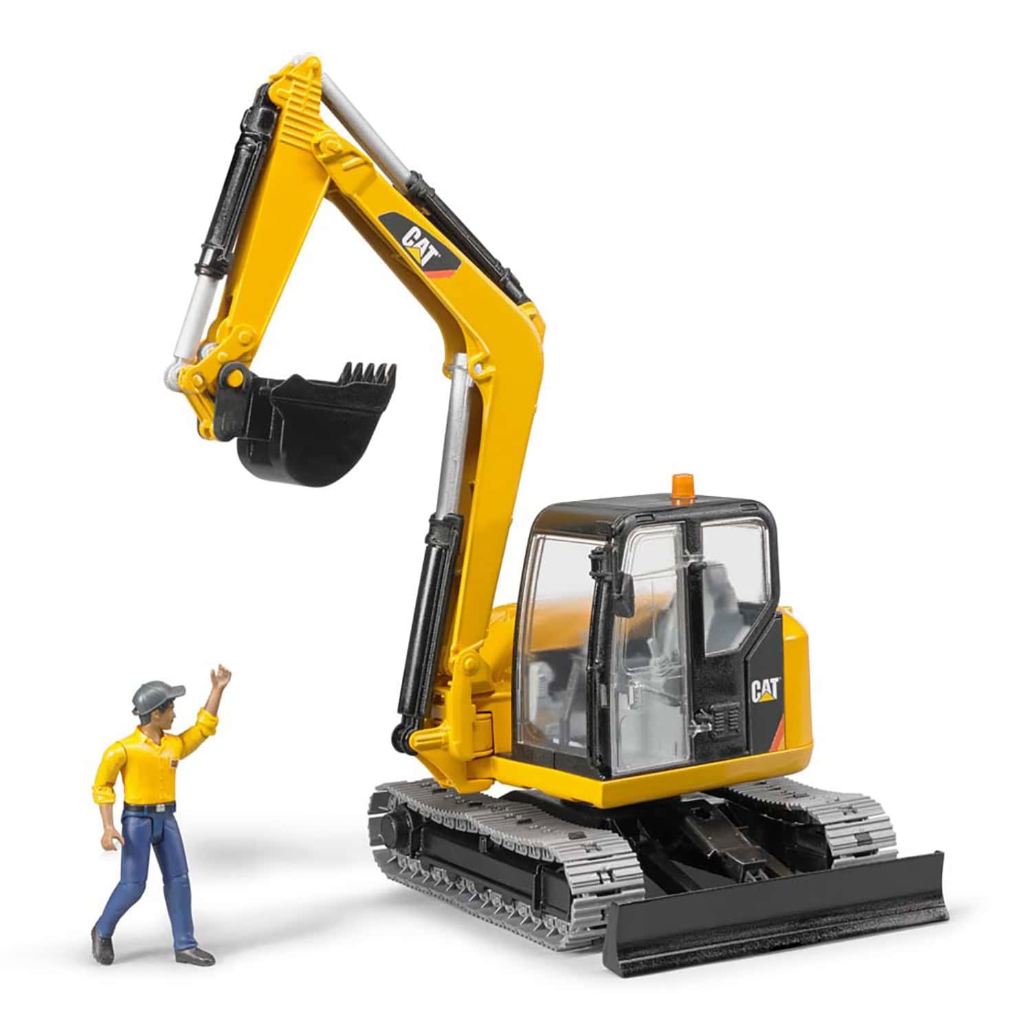 Bruder Toys CAT Mini Excavator with Worker Vehicle 2467
