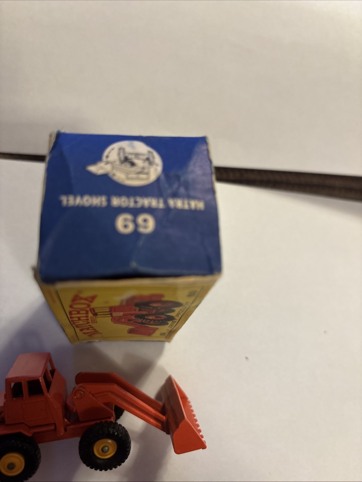 Vintage Lesney Matchbox Hatra Tractor Shovel #69 Solid Orange W/ Box READ DESC.!