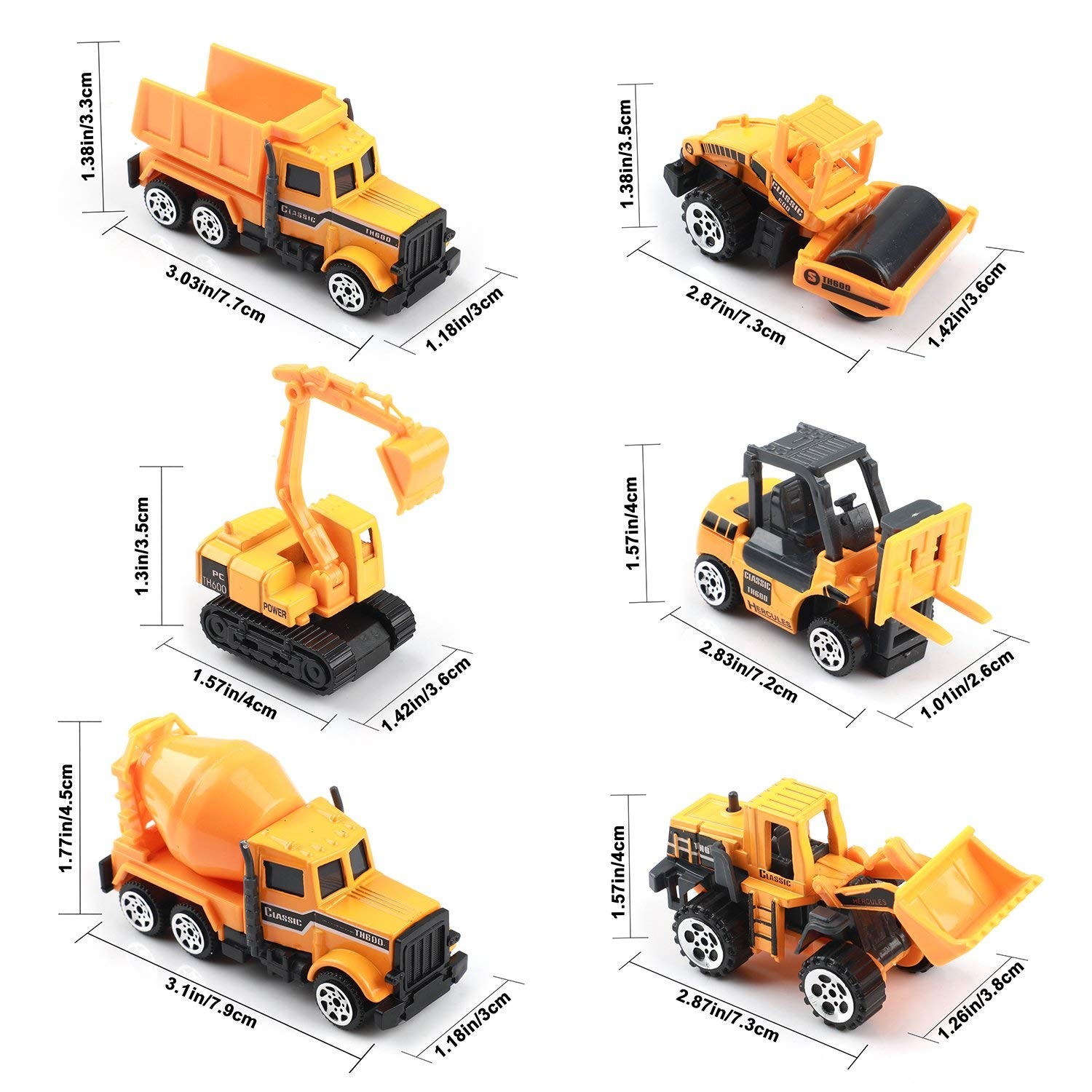 Small Construction Toys, 6Pcs Construction Vehicles Trucks Kids Birthday Gift…
