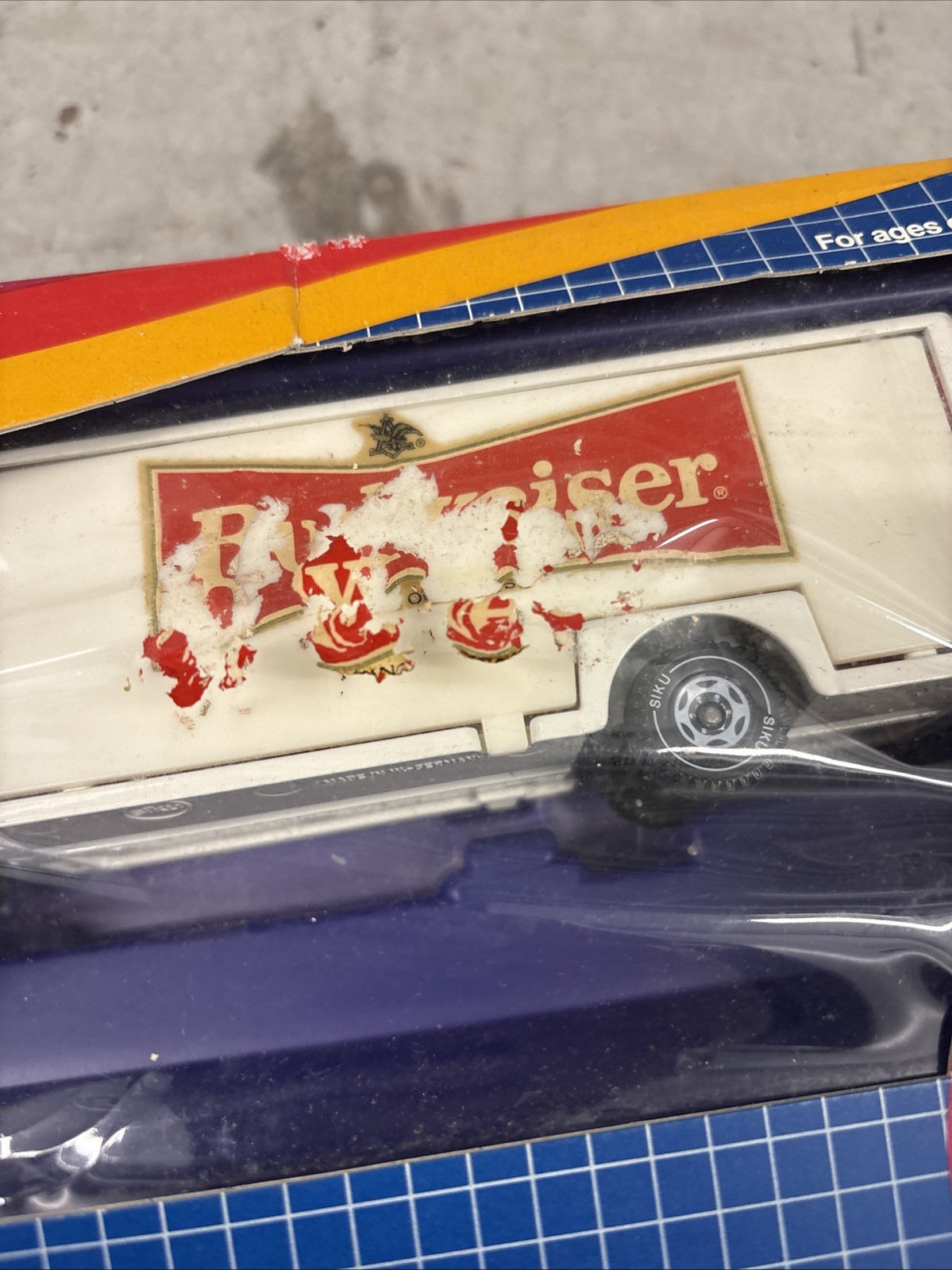 Siku #2968 1:55 Ford Budweiser Beverage Delivery Truck Damaged