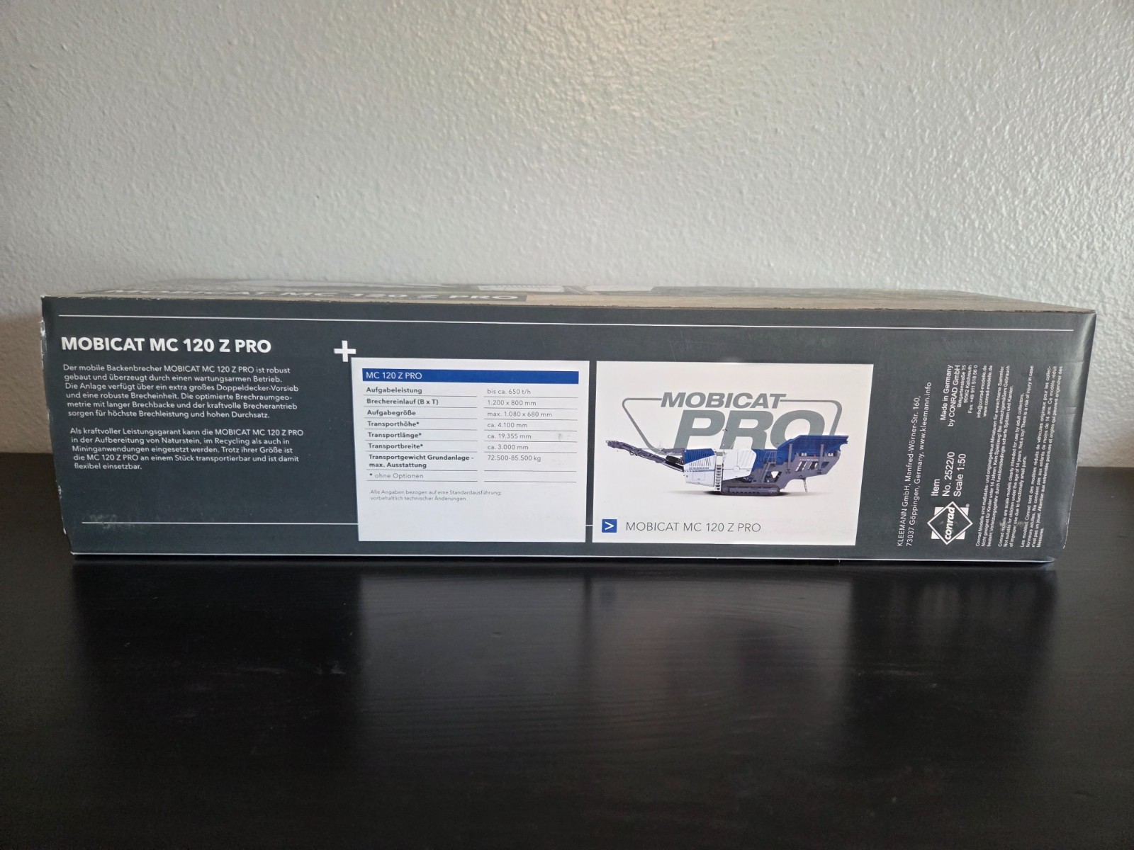 Kleemann Mobicat MC 120 Z PRO Mobile Jaw Crusher – Conrad 1:50 Scale #2522/0 New