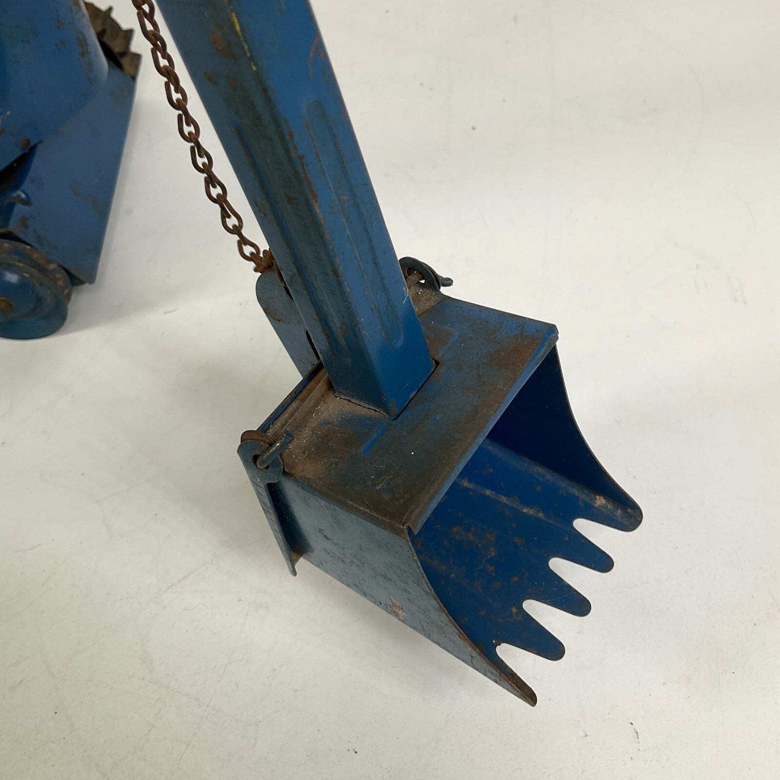 Vintage Structo Toys Pressed Steel Excavator Steam Shovel Toy Blue