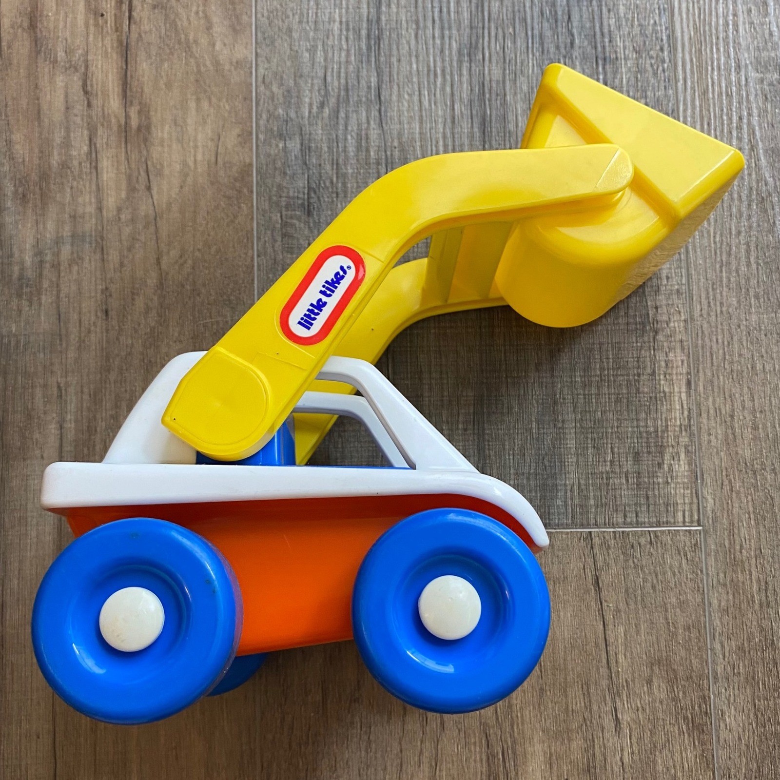 Little Tikes Vintage Excavator Digger Toy Truck Yellow Orange Blue USA Made