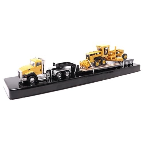 1/87 Scale Diecast Caterpillar CT660 Day Cab Truck & Lowboy Trailer with Grader