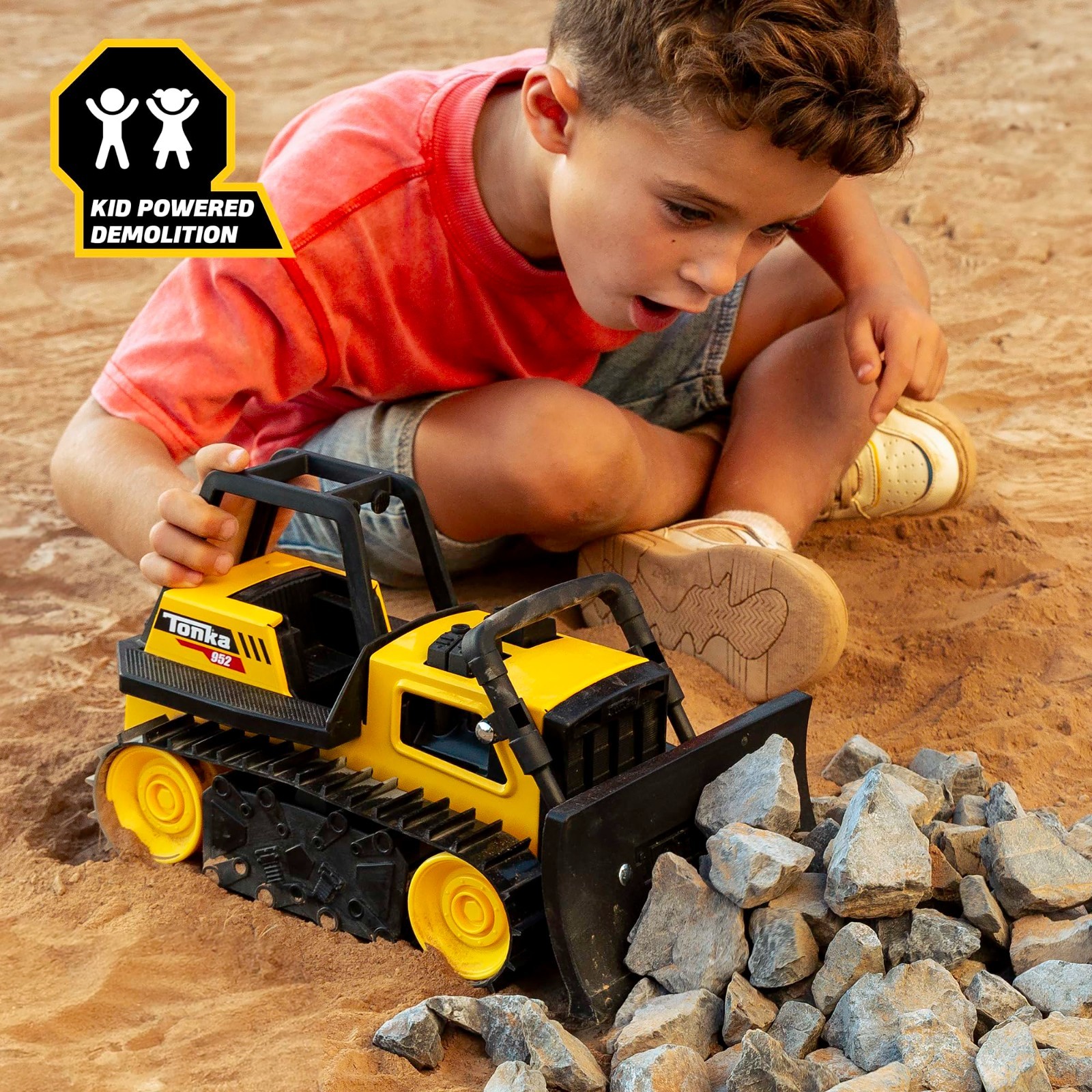 Steel Bulldozer Toy Truck – Durable Plastic & Metal, Yellow Construction Vehicle