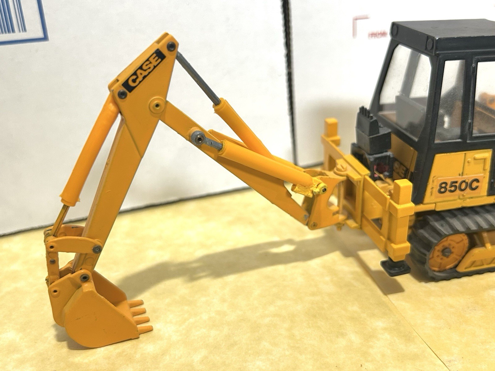 NZG 1/35 Scale Custom Case 850C Crawler Loader w/Case Side-Shift Backhoe!