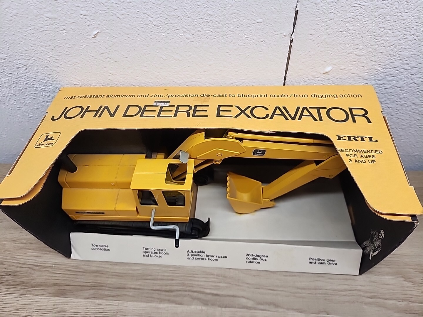 Vintage 1970 Ertl 1/16 All Metal John Deere Excavator #505 Blueprint Scale NIB!