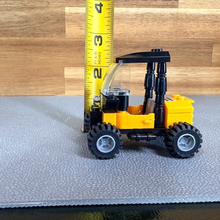 Mini Construction Vehicle Forklift Loader Building Block Toy Yellow Black