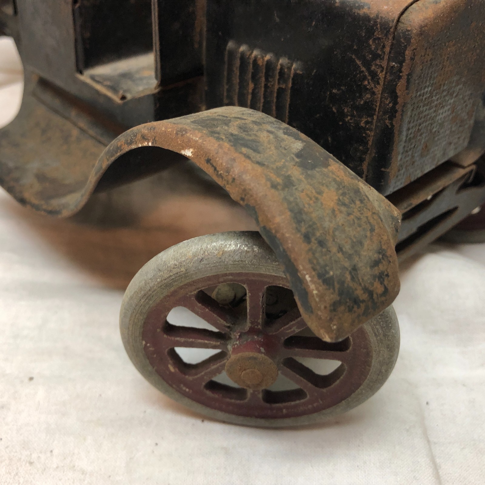 1927 Pressed Steel Buddy L Flivver Contractors Dump Truck 11″ Long Original