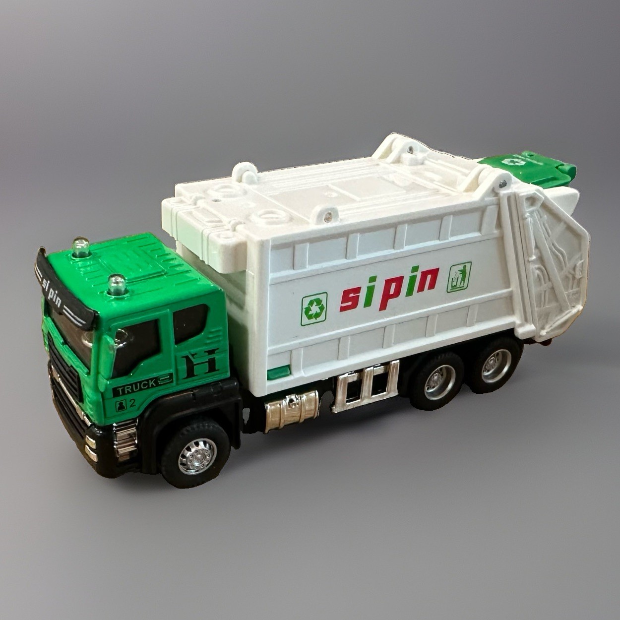 *Set of 4* Si Pin Alloy Die-Cast Construction Vehicles Toy Set Semi & Dump Truck
