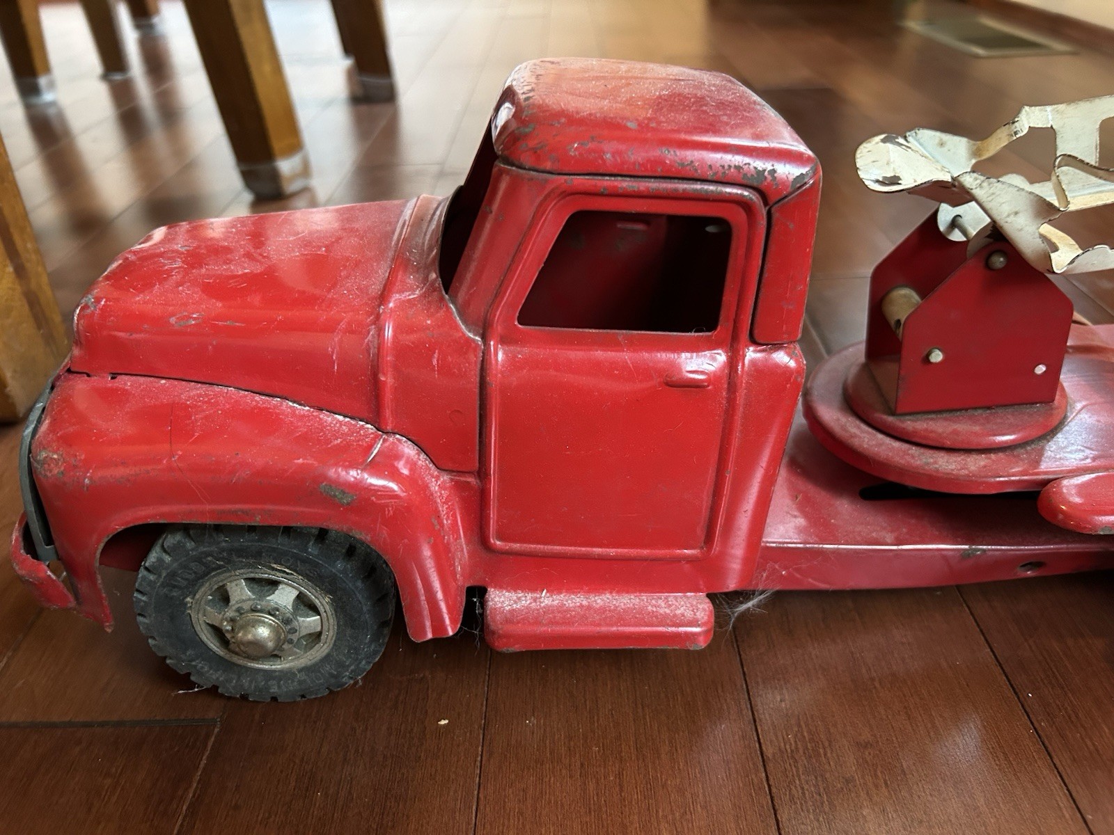 Vintage Buddy “L” GMC Extension Ladder Trailer Fire Truck Display – Antique