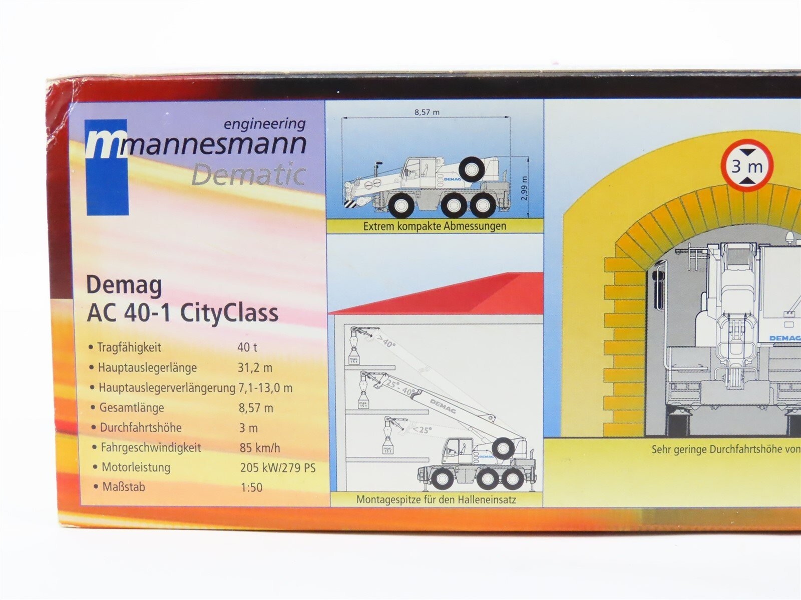 Demag AC40-1 City Class Telescopic Crane – Conrad 1:50 Scale Model #2093/0 New