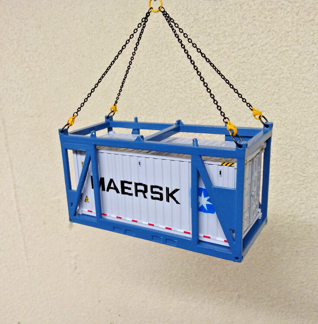 3D Printed 20′ Lifting Frame w/Metal Chains in Authentic Sarens Blue 1/50 1/48th