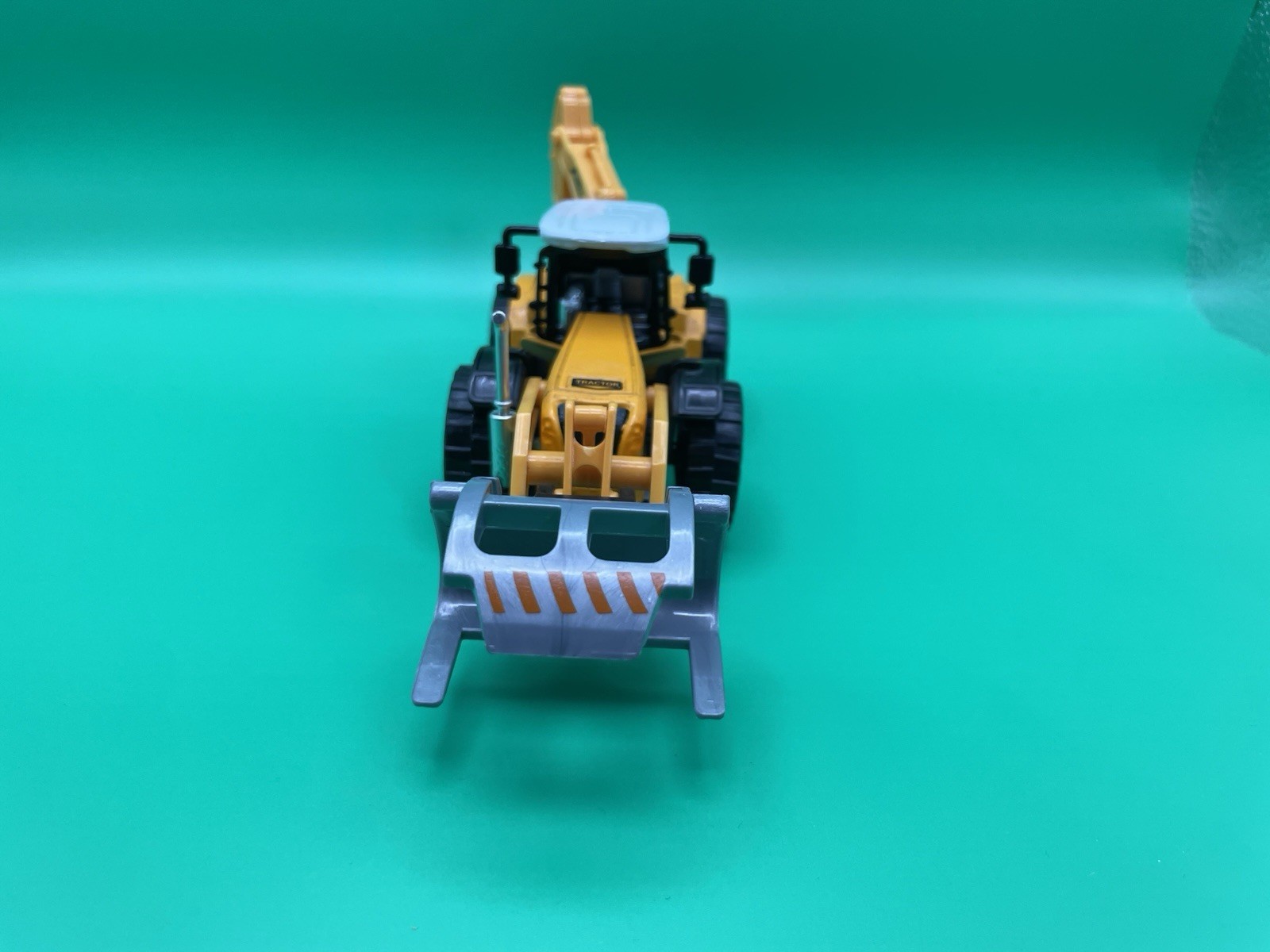 SD-358 Backhoe Loader Diecast Toy Vehicle w/ Front & Rear Buckets
