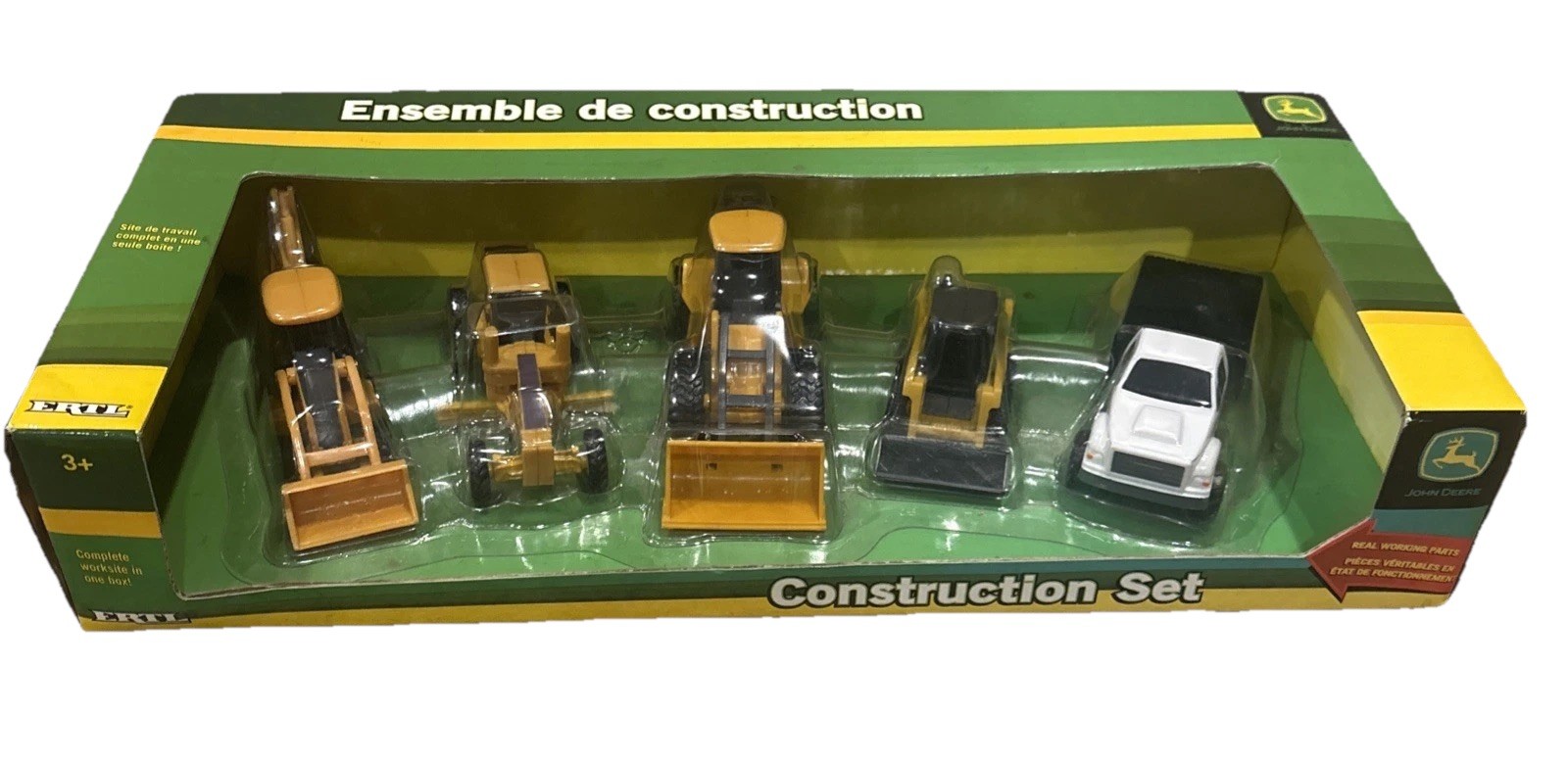 John Deere Construction Set Backhoe, Grader, Loader, Skid Steer, Flatbed *Read