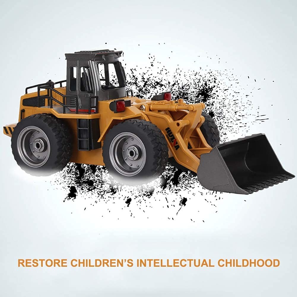 Remote Control Bulldozer Truck, 1/18 Scale RC Metal Rc Front Loader 4WD Const…