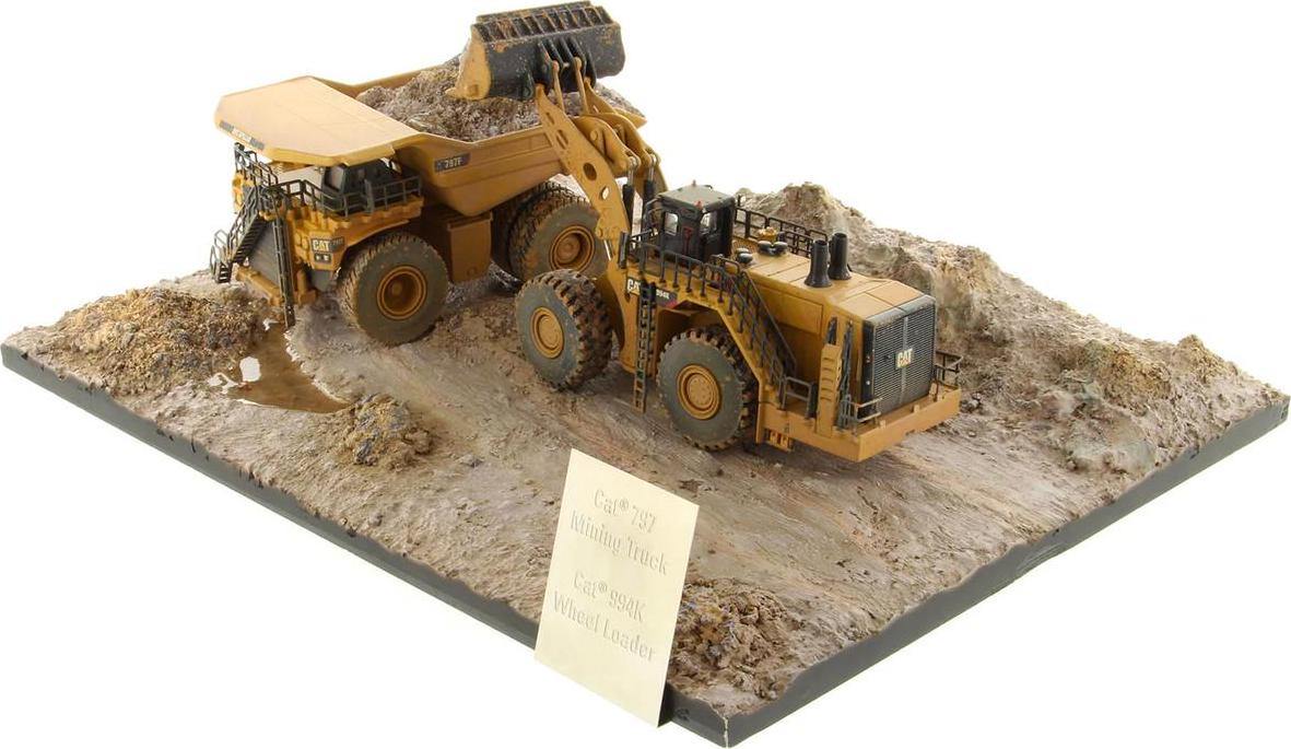 CAT Caterpillar 994K Wheel Loader and 797 Mining Truck Weathered Series 1/125
