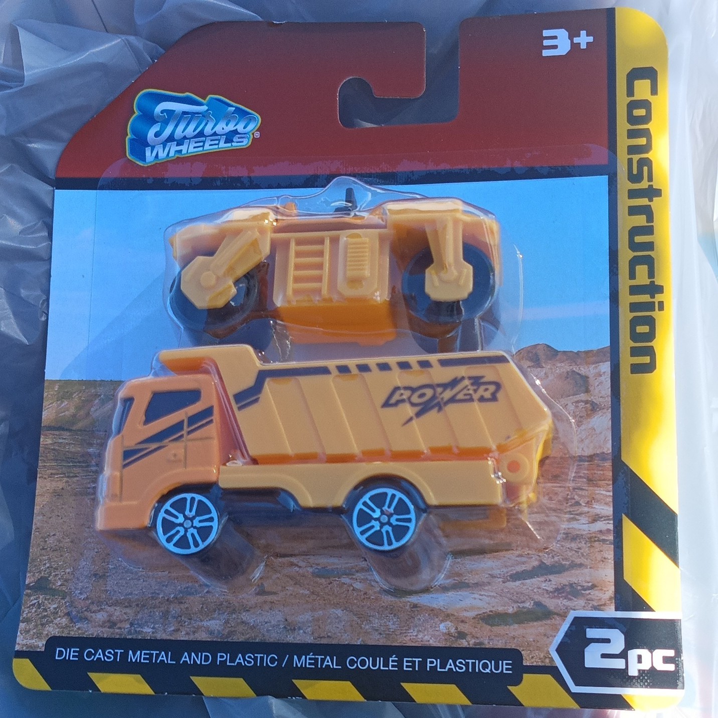 Turbo Wheels Construction 2pc Diecast/Plastic Set Orange/Black 3+