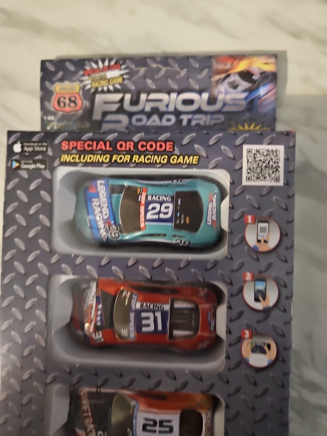 Hwy 68 Furious Road Trip-5 Race Cars / Pull-Back Action