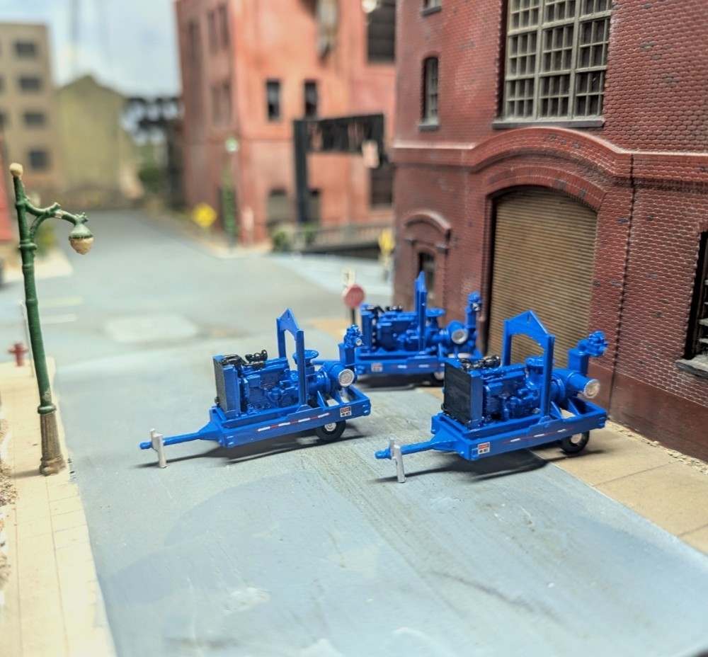 Custom Built 1/87 HO Scale 3D Printed Thompson Trailer Mounted Water Jet Pumps