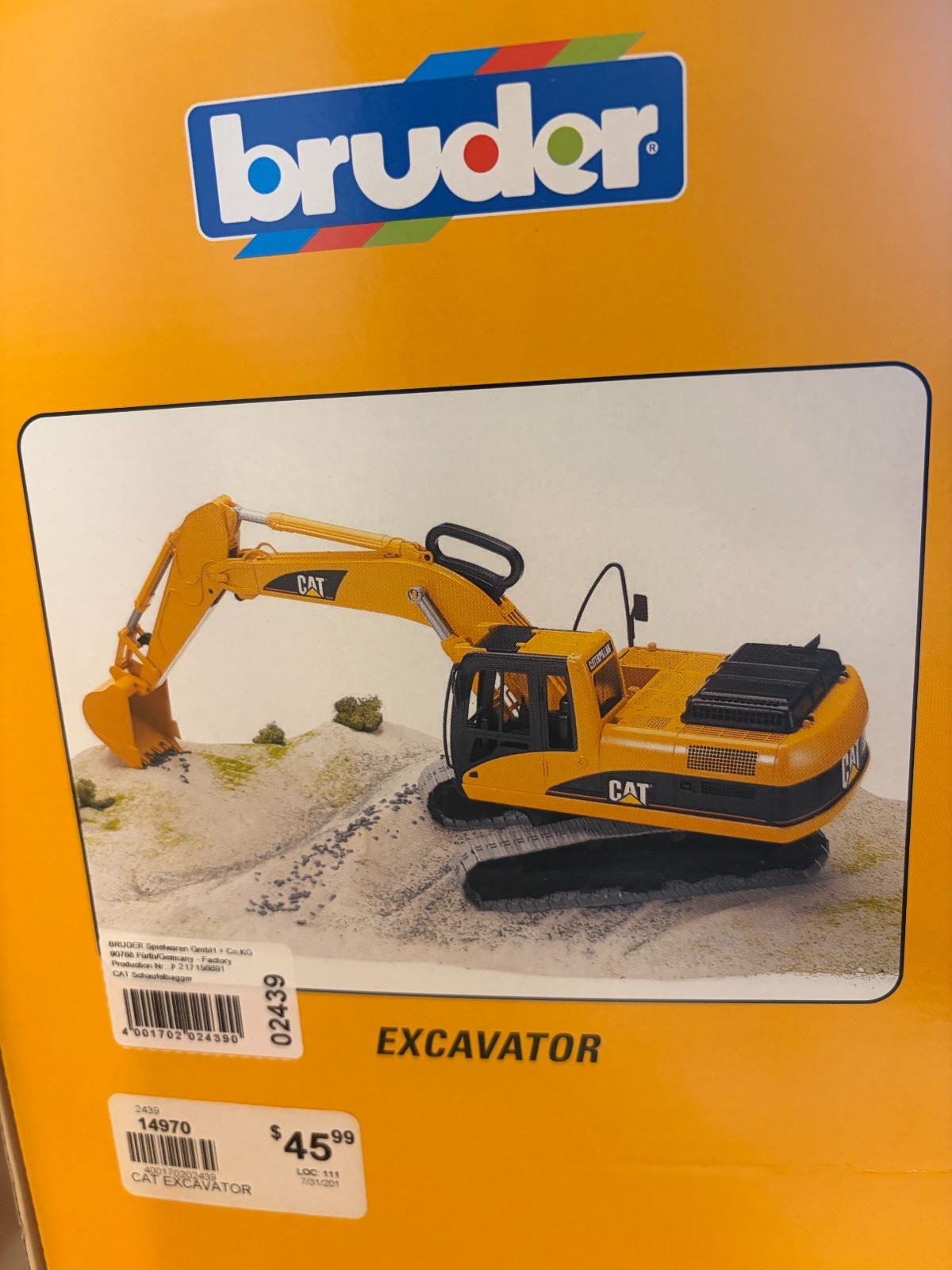 Bruder Caterpillar CAT Tracked Excavator Toy Construction (Open Box)