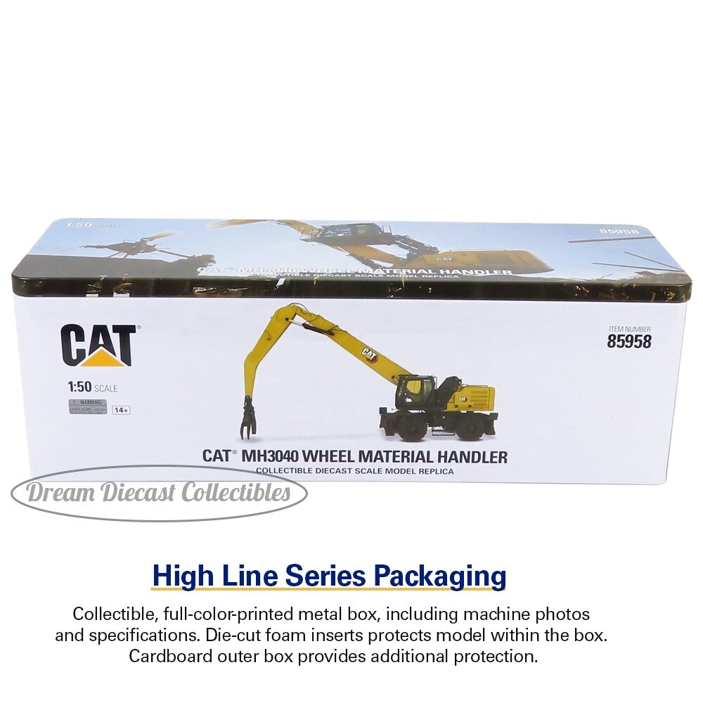 ⭐ 1:50 CAT CATERPILLAR MH3040 WHEEL MATERIAL HANDLER DIECAST MASTERS 85958 ⭐