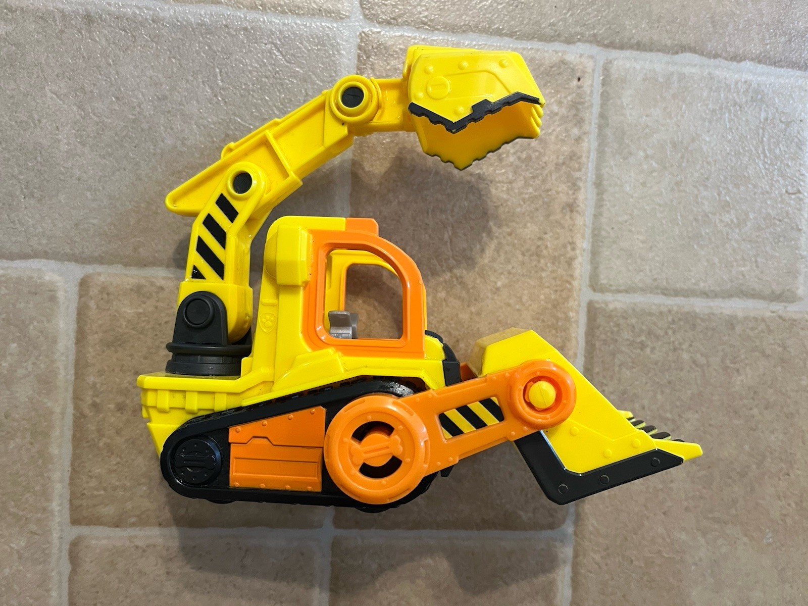 Yellow and orange Plastic Excavator Toy Vehicle Paw Patrol. No figurine