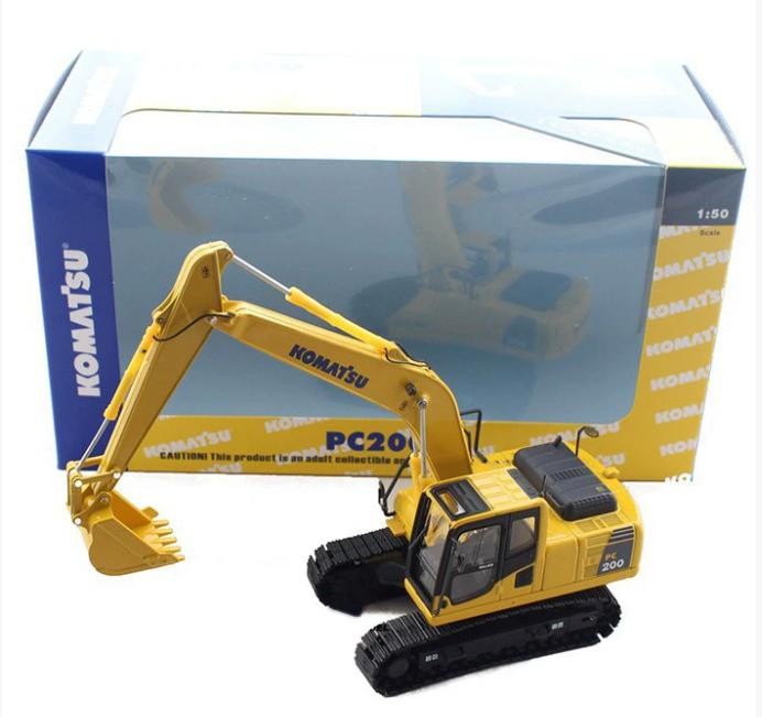 Komatsu PC200 Excavator Vehicle Model Alloy Diecast Construction Toy 1/50 Scale
