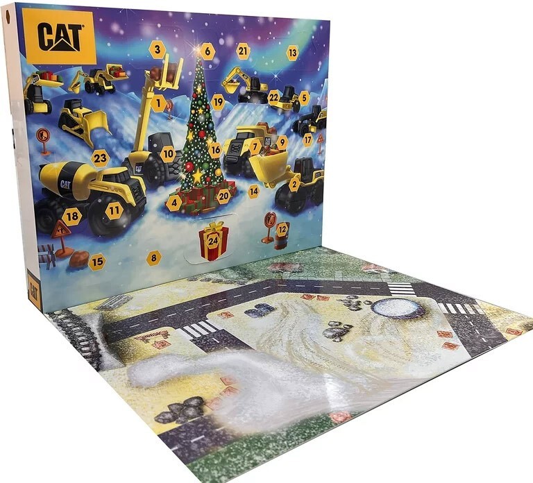 CAT Little Machines 2023 Advent Calendar [24 Tiny Vehicles, Bonus Playmat]