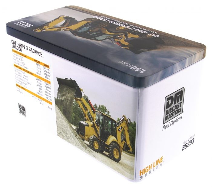 DIECAST MASTERS – CATERPILLAR 420F2 Backhoe with Driver and Metal Box…