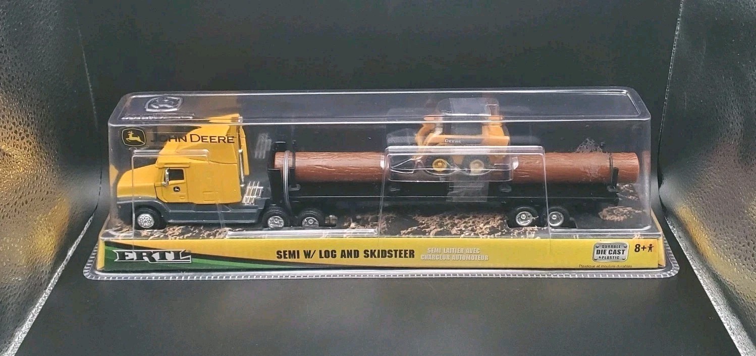 JOHN DEERE – ERTL SEMI W/ LOG AND SKIDSTEER 37382