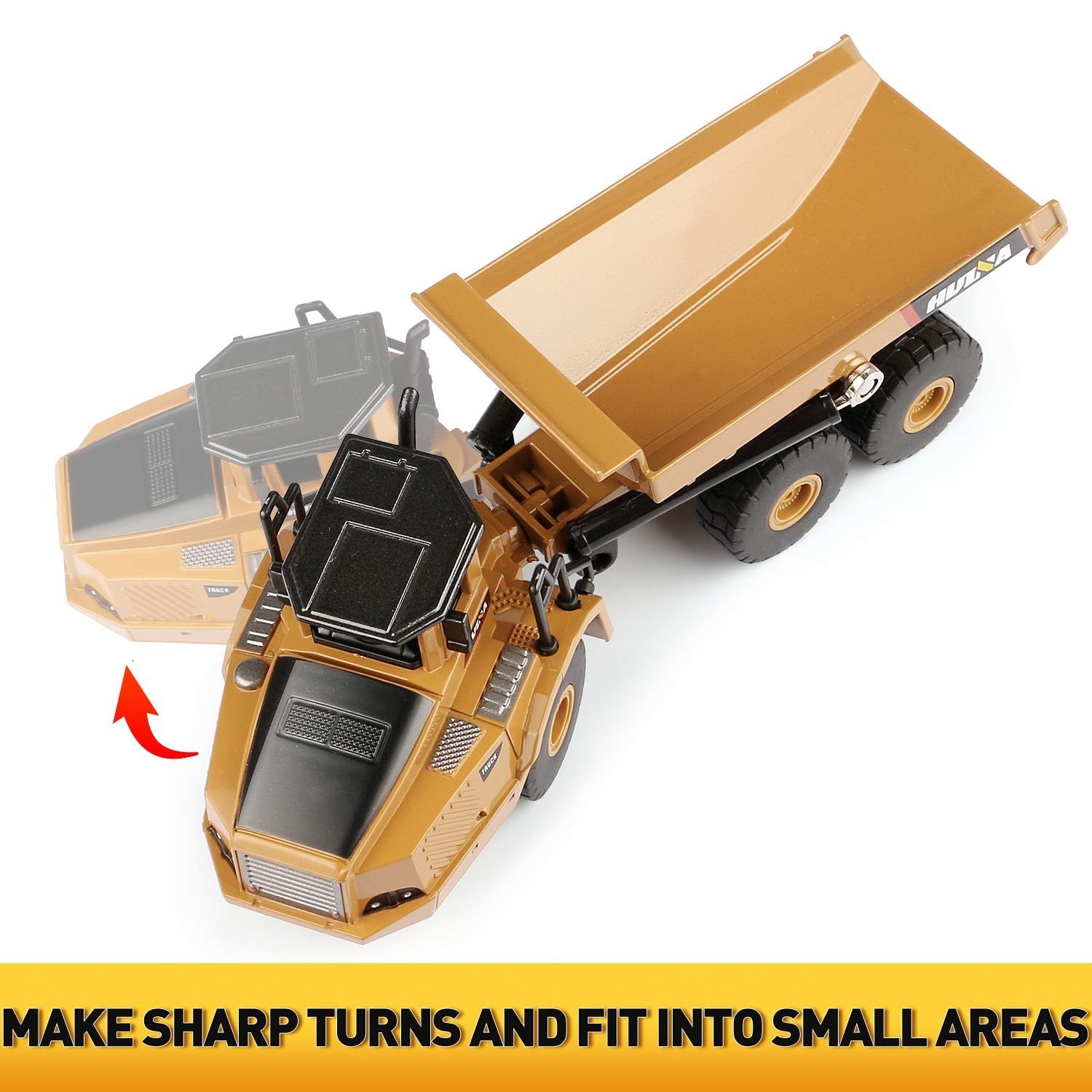 1/50 Scale Diecast Articulated Dump Truck, Metal Engineering Vehicle Construc…