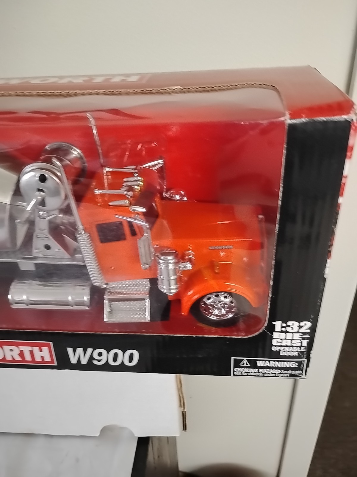 99 NewRay Kenworth W900 Cement Truck 1:32 Diecast Toy Orange Silver #11913