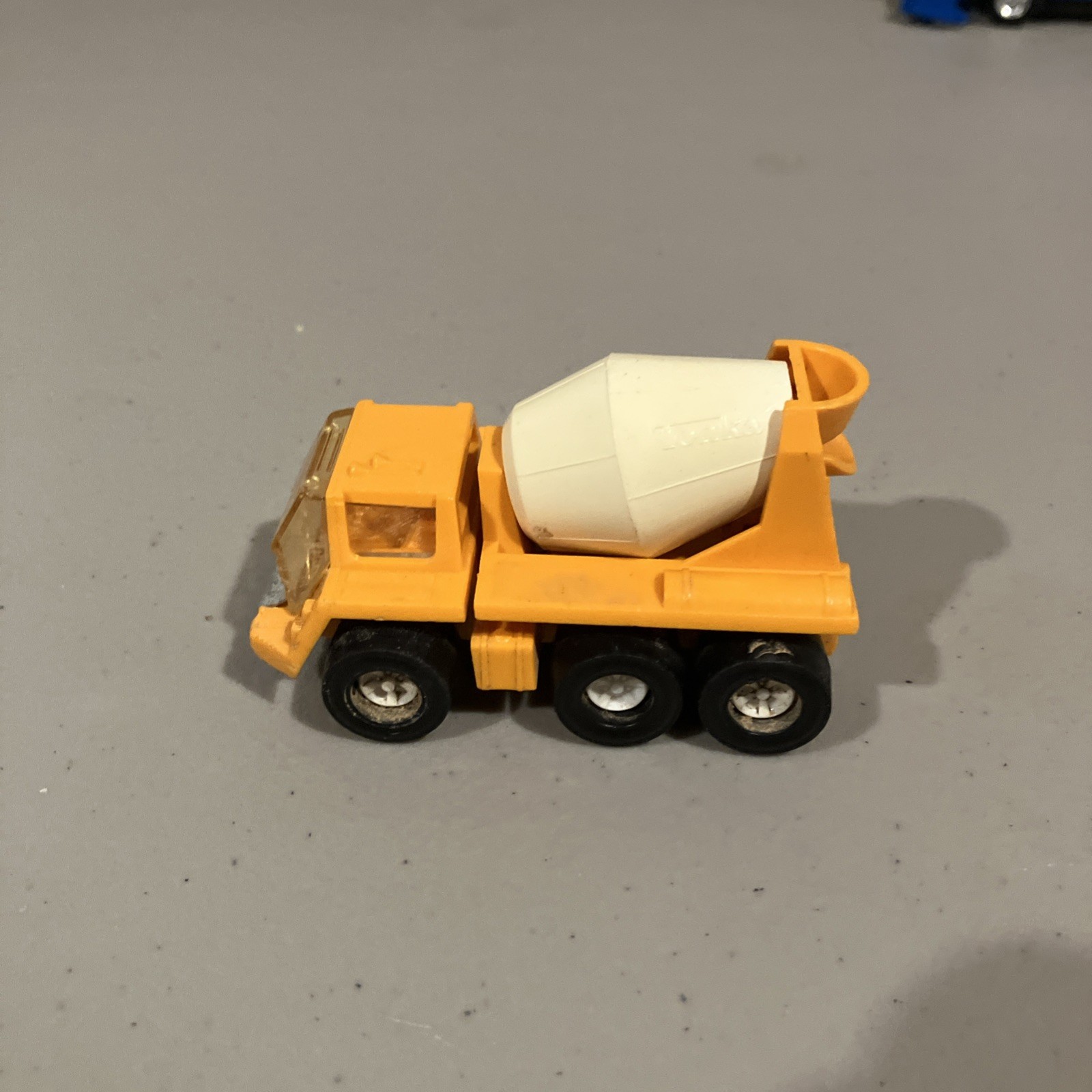 Vintage Small Tonka Cement Mixer Truck Diecast Orange White Toy Construction VTG