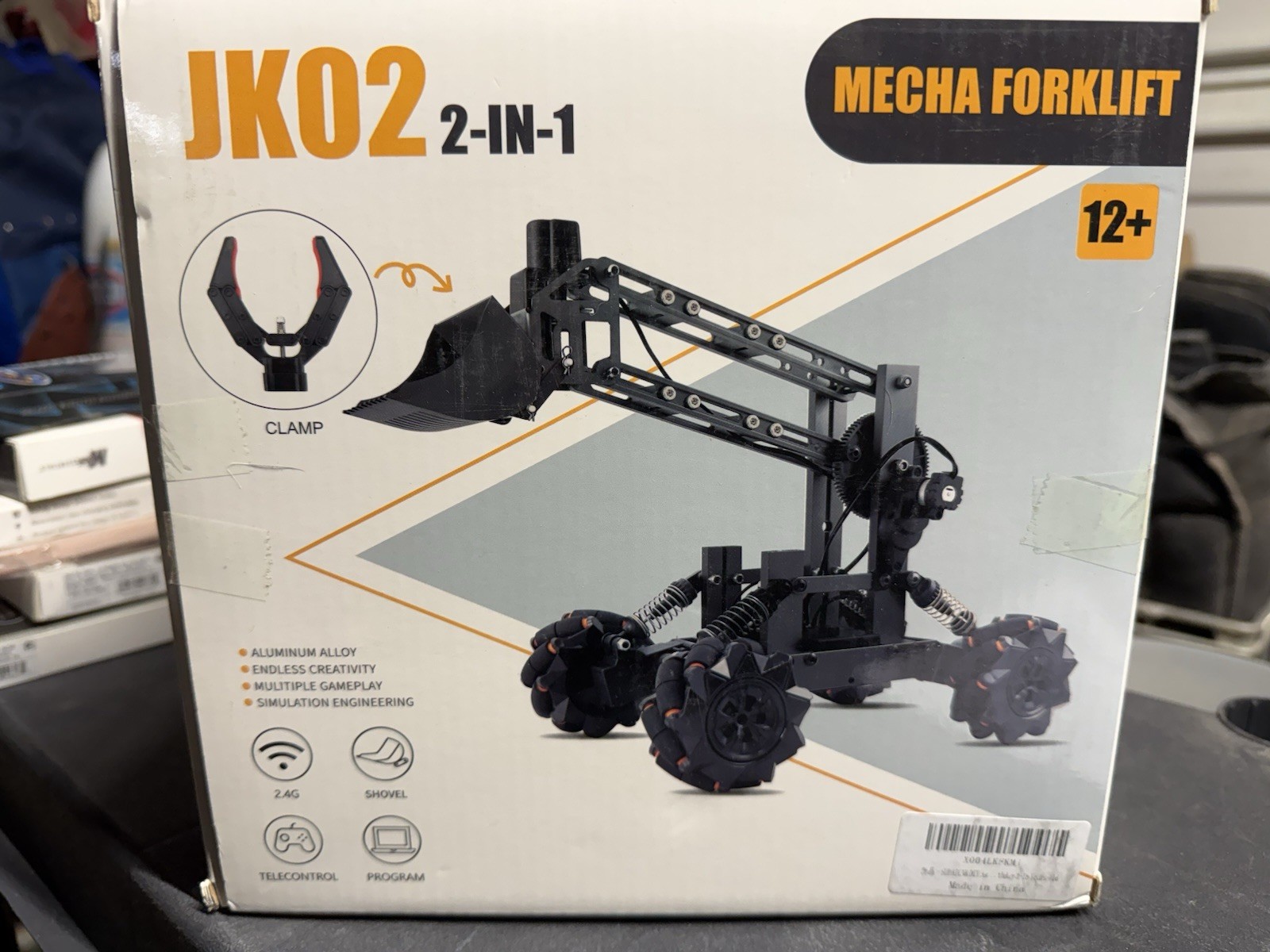Mecha Team JK02 2-in-1 Mecha Forklift Telecontrol Construction Vehicle Black